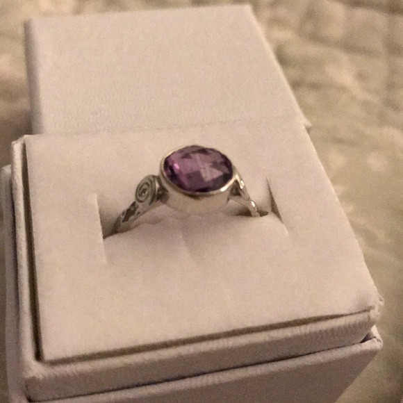 1.80 Carat Amethyst Sterling Silver .925 Ring NWT - Picture 3 of 6